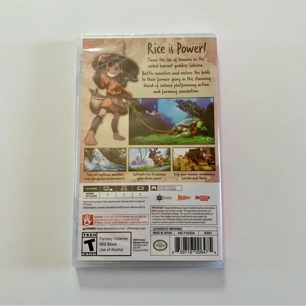 Sakuna of Rice and Ruin Nintendo Switch Game New Sealed